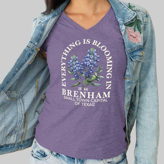 Everything Is Blooming V-Neck Tee