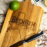Brenham Engraved Acacia Cutting Board